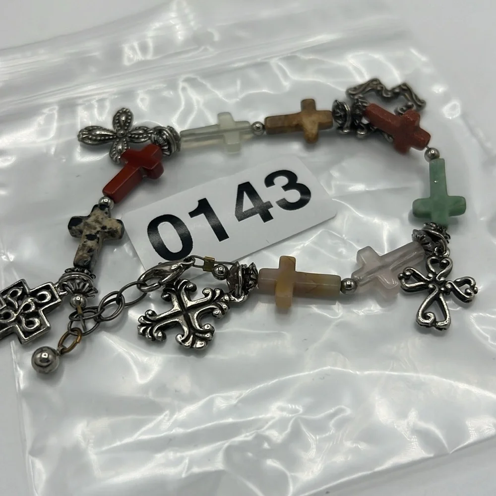 Women’s Stone & Cross Bracelet